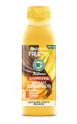 FRUCTIS-Шампунь для волос Garnier Fructis Superfood Банан Питание для очень сухих волос 350 мл-3600542290609-
