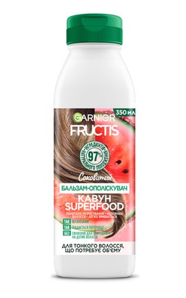 FRUCTIS-Бальзам-ополіскувач для волосся Garnier Fructis Соковитий кавун Суперфуд 350 мл-3600542389228-