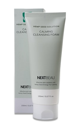 NEXTBEAU-Пінка для вмивання заспокійлива Nextbeau Hemp seed 150 мл-8809696981127-