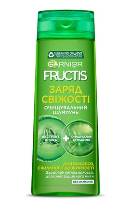 FRUCTIS-Шампунь для волосся Garnier Fructis Заряд Свіжості для нормального волосся схильного до жирності 400 мл-3600541980990-