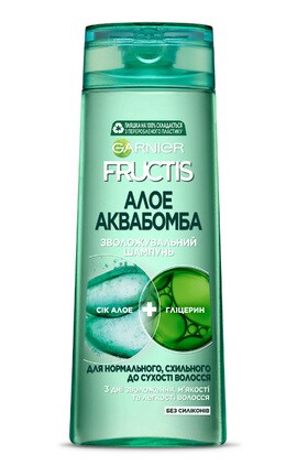 FRUCTIS-Шампунь для волос Garnier Fructis Алоэ Аква Бомба для нормальных волос укрепляющий 250 мл-3600542134712-