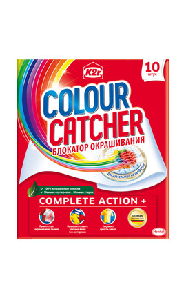 K2R-Серветки кольоропоглинальні для прання блокатор фарбування K2r Colour Catcher 10 шт-9000101528824-