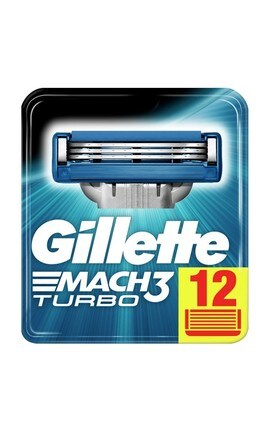 GILLETTE MACH 3-Сменные картриджи для бритья Gillette Mach 3 Turbo 12 шт-3014260298111-