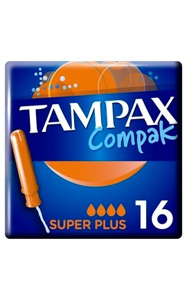 TAMPAX-Тампоны женские гигиенические Tampax Compak Super Plus с аппликатором 16 шт.-4015400219613-