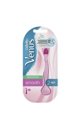 GILLETTE VENUS-Станок для гоління жіночий Venus Smooth Sensitive з 2 змінними картриджами-7702018575350-