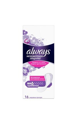 ALWAYS-Прокладки жіночі щоденні Always Непомітний Захист Подовжені 16 шт-8001841009414-