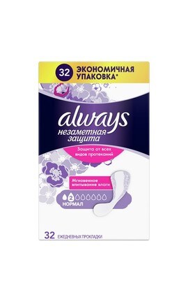 ALWAYS-Прокладки жіночі щоденні Always Непомітний Захист Нормал 32 шт-8001841009384-
