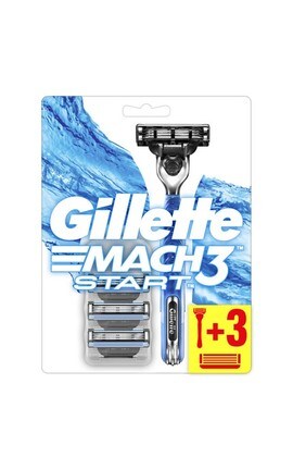 GILLETTE MACH 3-Мужская бритва Gillette Mach3 Start 3 сменных картриджа 1 шт-7702018464005-