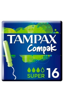 TAMPAX-Тампоны женские гигиенические Tampax Compak Super с аппликатором 16 шт.-4015400104599-