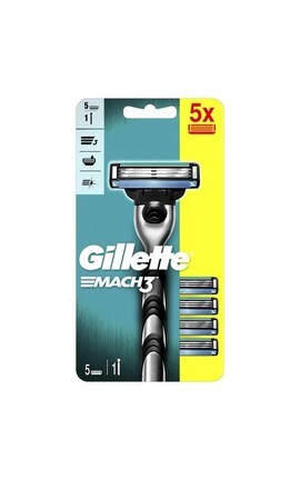 GILLETTE MACH 3-Мужская бритва Gillette Mach3 со сменными кассетами 1 шт-7702018556199-
