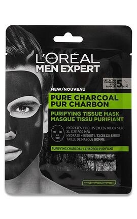 MEN EXPERT-Маска тканинна чоловіча для обличчя L'Oreal Paris Men Expert Pure Charcoal, 30 г-3600523704385-