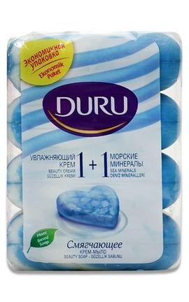 DURU-Крем-мило пом'якшуюче Dure зволожуючий крем та морські мінерали, тверде, 4*80 г-8690506517809-