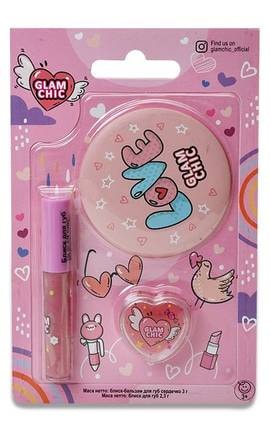 GLAM CHIC-Дитячий набір Glam Chic Маленька красуня Блиск-бальзам для губ, 3 г+Блиск для губ, 2,3 г+Дзеркальце-4820018032765-