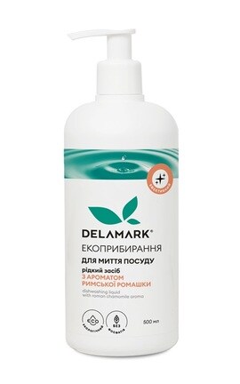 DELAMARK-Средство для мытья посуды De La Mark с ароматом римской ромашки 500 мл-4820152330116-