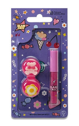 GLAM CHIC-Набір для дівчат Glam Chic Маленька Красуня Блиск для губ 2,3 г+Каблучки, 2 шт-4820018032840-