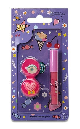 GLAM CHIC-Набір для дівчат Glam Chic Маленька Красуня Блиск для губ 2,3 г+Каблучки, 2 шт-4820018032857-