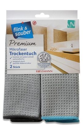 FLINK and SAUBER-Набір ганчірок з мікрофібри Flink&Sauber, розмір 30*40 см, 2 шт-4305615542720-