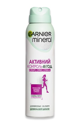 GARNIER-Дезодорант-спрей жіночий Garnier Mineral Action Control 48h Активный Контроль Спорт стрес 150 мл-3600542268851-