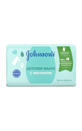 JOHNSON'S-Мыло для тела детское Johnsons с натуральным молоком 90 г-3574661642819-