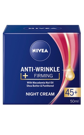 NIVEA-Ночной крем для лица Nivea против морщин + упругость 45+, 50 мл-4005900525024-
