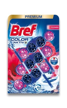 BREF-Блок гигиенический для унитаза Bref Blue Activ Цветочная свежесть 150 г-9000101024067-