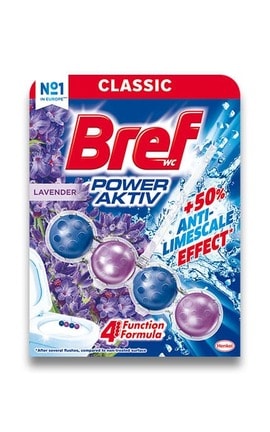BREF-Блок гигиенический для унитаза Bref Сила-актив 4 в 1 Свежесть лаванды 50 г-9000100956079-