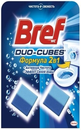 BREF-Средство для чистки унитаза для сливного бачка Bref Duo-cubes 2 в 1 100 г-9000100897242-