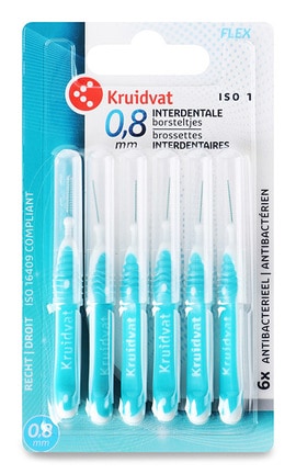 KRUIDVAT-Межзубные щетки 0.8 мм Kruidvat 6 шт-8719179205216-