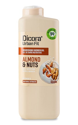 DICORA URBAN FIT-Гель для душу Dicora Almonds&Nuts з вітаміном В Nuvaria Мигдаль та молоко 400 мл-8410262902097