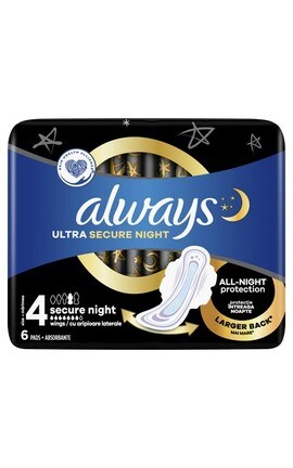 ALWAYS-Прокладки нічні Always Ultra Secure Night 6 шт-8001841733012-