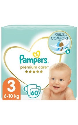 PAMPERS-Подгузники детские Pampers Premium Care размер 3 6-10 кг 60 шт-4015400274780-