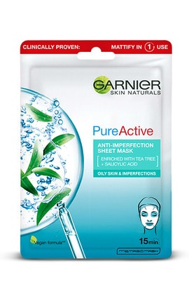 SKIN NATURAL-Маска тканевая Garnier Skin Naturals Чистая Кожа для жирной кожи лица, 23 г-3600542368858-