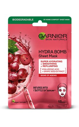 SKIN NATURAL-Тканевая маска для лица Garnier Skin Naturals Увлажняющая с виноградом-3600542385619-