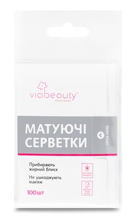 VIABEAUTY-Салфетки матирующие для всех типов кожи Via Beauty 100 шт-6971663406307-