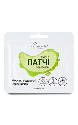 VIABEAUTY-Патчи под глаза гидрогелевые тонизирующие Морские водоросли Зеленый чай Via Beauty 11 г-6971663406604-