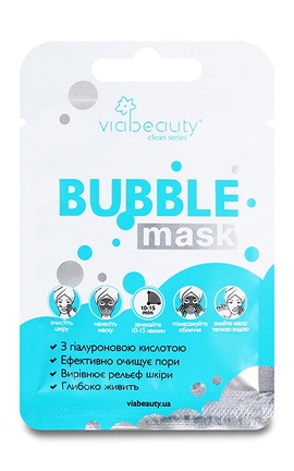 VIABEAUTY-Маска для лица с гиалуроновой кислотой Via Beauty Bubble Mask 10 г-6971663406215-