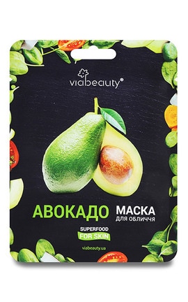 VIABEAUTY-Маска для обличчя зволожуюча тканинна з маслом авокадо Via Beauty 25 г-6971663406567-