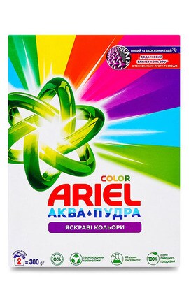 ARIEL-Засіб миючий синтетичний порошкоподібний Ariel Аква-Пудра Яскраві кольори 300 г-8006540536469-