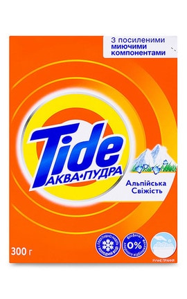 TIDE-Засіб миючий синтетичний порошкоподібний Gala Аква-Пудра Альпійська Свіжість 300 г-8006540535394-