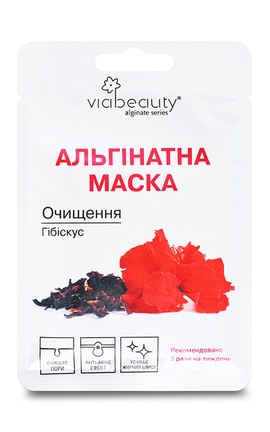 VIABEAUTY-Маска для обличчя альгінатна Via Beauty Очищення Гібіскус 25 г-6971663406192-