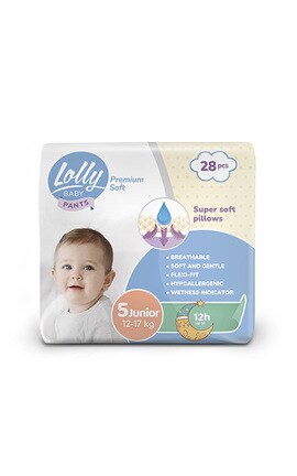 LOLLY-Подгузки-трусики детские Premium Soft Lolly размер 5 12-17 кг 28 шт-4820174981006-