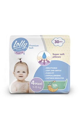 LOLLY-Подгузки-трусики детские Premium Soft Lolly размер 4 9-15 кг 30 шт-4820174980993-