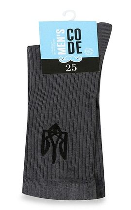MEN'S CODE-Чоловічі шкарпетки Men`s Code №660 25 сірий з надписом-4820203327096-