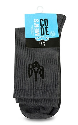 MEN'S CODE-Мужские носки Men`s Code №660 27 серый с надписью-4820203327102-