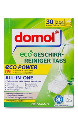 DOMOL-Таблетки для посудомоечных машин All-in-One Domol Eco Power 30х19.25 г-4305615688091