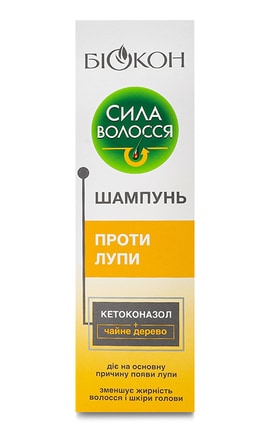 БІОКОН-Шампунь проти лупи Біокон Сила волосся Кетоконазол+Чайне дерево 150 мл-4820160033733-