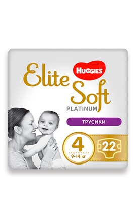 HUGGIES-Подгузники-трусики детские Huggies Elite Soft Platinum размер 4 9-14 кг 22 шт-5029053549187-