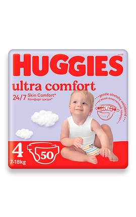 HUGGIES ULTRA COMFORT-Підгузки дитячі Huggies Ultra Comfort розмір 4 7-18 кг 50 шт-5029053567587-