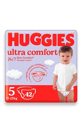 HUGGIES ULTRA COMFORT-Підгузки дитячі Huggies Ultra Comfort розмір 5 11-25 кг 42 шт-5029053567594-