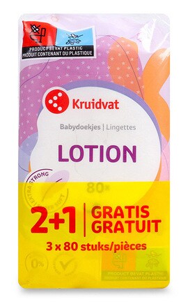 KRUIDVAT-Детские салфетки влажные с лосьоном 2+1 Kruidvat 240 шт-8717333688516-